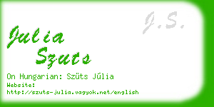 julia szuts business card